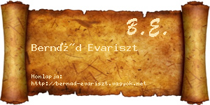 Bernád Evariszt névjegykártya